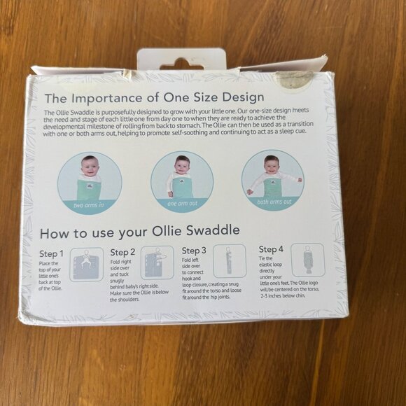 The OLLIE WORLD Smarter Swaddle NEW One Size Mint Green NIB Ollie Swaddle NWT - Picture 2 of 6